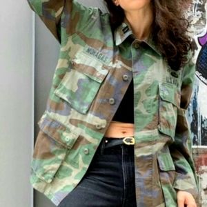 Vintage 80's Official Military Army Camo Jacket M